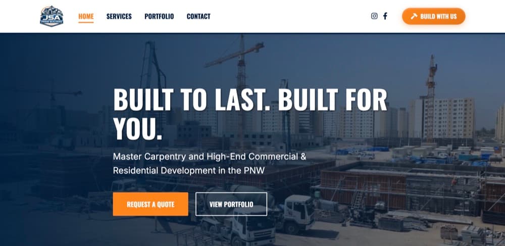 JSA Prime Builders website