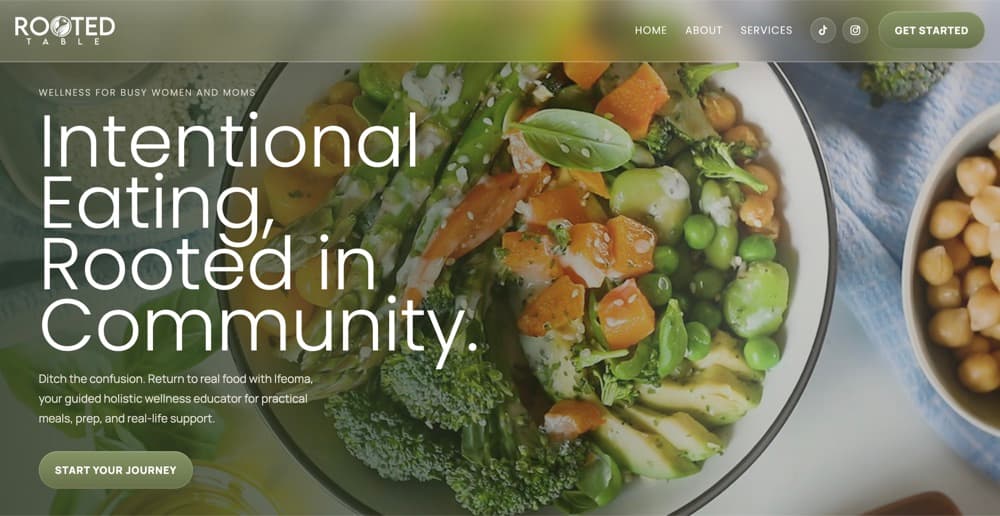 Rooted Table website